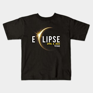 Totality 04 08 24 Total Solar Eclipse 2024 Texas Kids T-Shirt